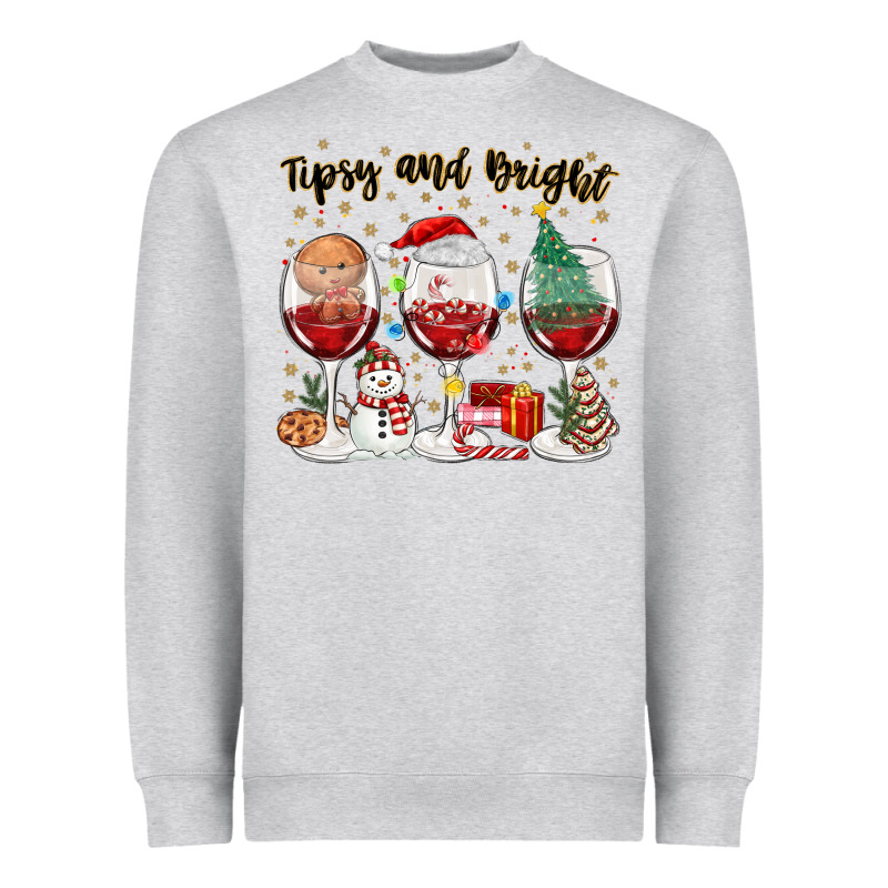 Tipsy And Bright Christmas Heavyweight Sweatshirt by MaliasSmallBusiness | Teevron