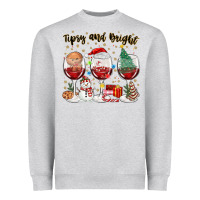 Heather Grey tipsy and bright christmas Heavyweight Sweatshirt - MaliasSmallBusiness