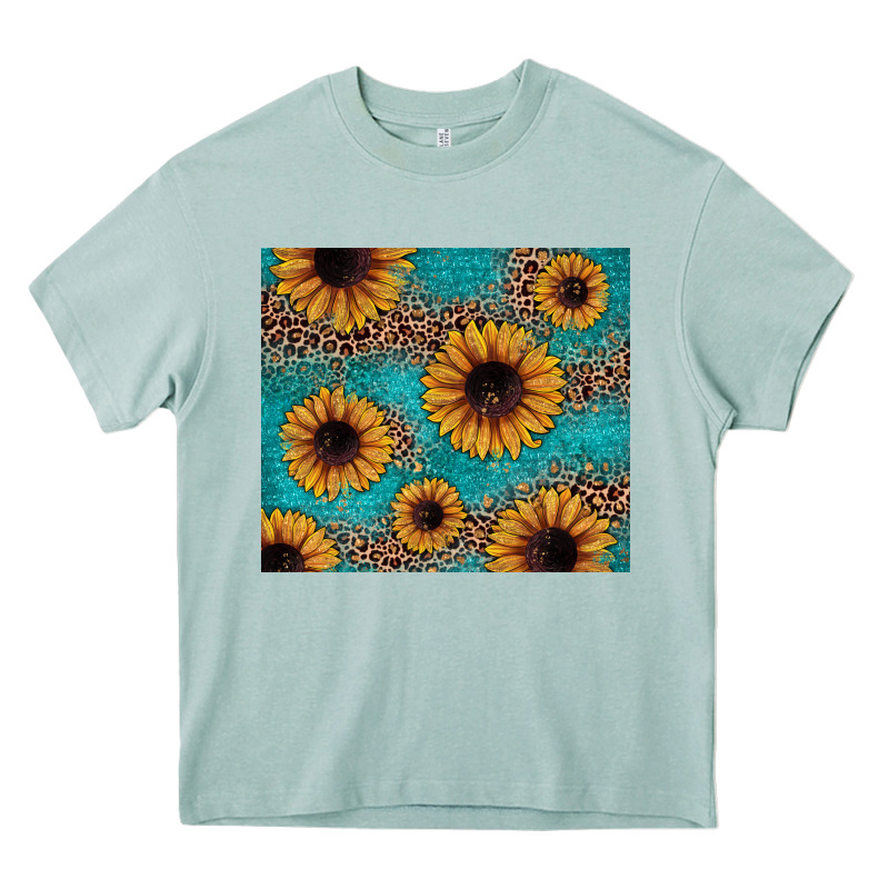 Sunflower Turquoise Glitter Heavy Core Tee by JahusDesignShop | Teevron