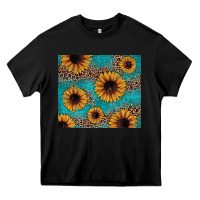 Black sunflower turquoise glitter Heavy Core Tee - JahusDesignShop