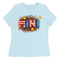Baby Blue usa mini  leopard background Ladies Tee - AdoDesignShop