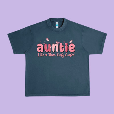 Auntie Like A Mom Only Cooler Urban Heavy Tee Designed By Maliassmallbusiness