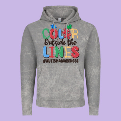 Color Outside The Lines Autism Awareness Vintage Hoodie Designed By Maliassmallbusiness