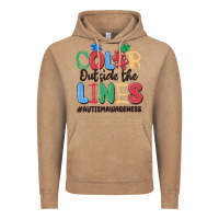Vintage Coffee color outside the lines autism awareness Vintage Hoodie - MaliasSmallBusiness