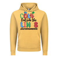 Vintage Mustard color outside the lines autism awareness Vintage Hoodie - MaliasSmallBusiness