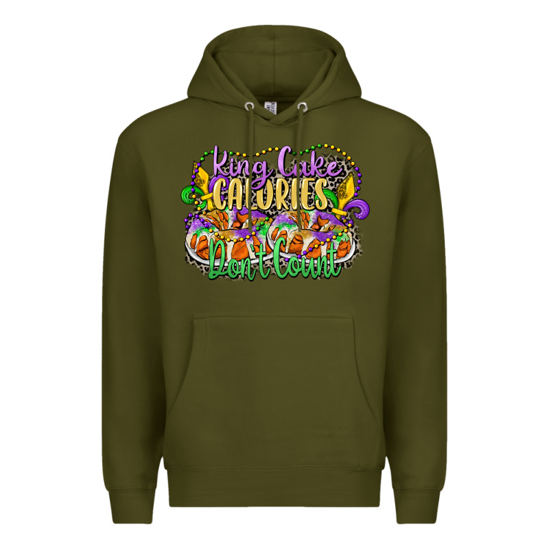 King Cake Calories Dont Count Premium Hoodie by CowGirlArtShop | Teevron