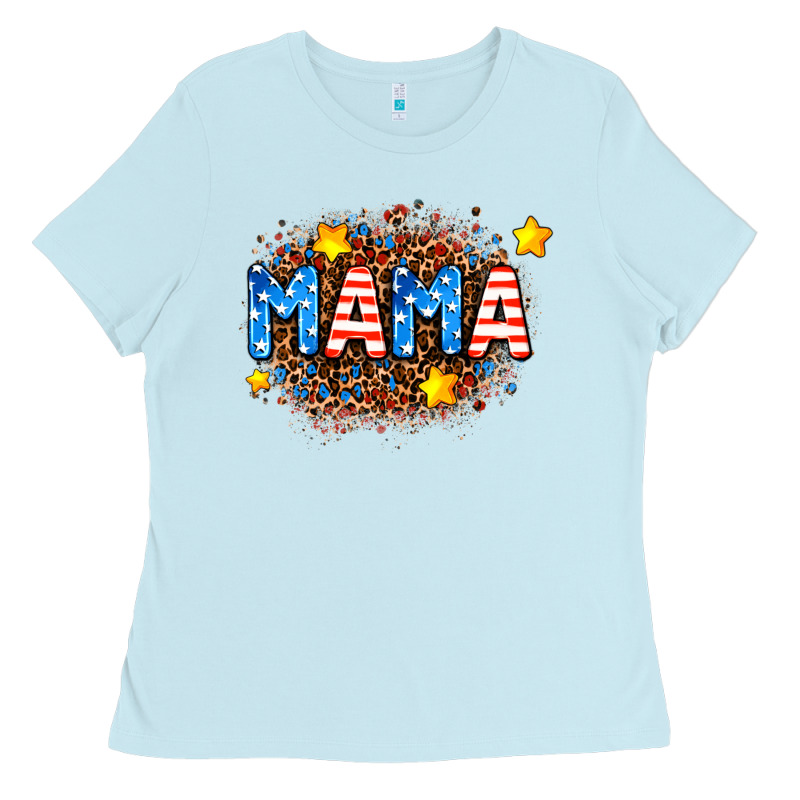 Usa Mama  Leopard Background Ladies Tee by AdoDesignShop | Teevron