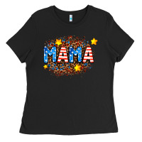 Black usa Mama  leopard background Ladies Tee - AdoDesignShop