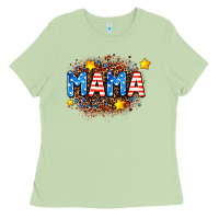 Matcha usa Mama  leopard background Ladies Tee - AdoDesignShop