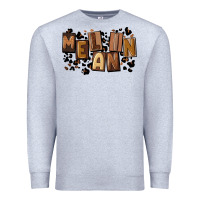 Heather Grey melanin with leopard Premium Sweatshirt - CowGirlArtShop