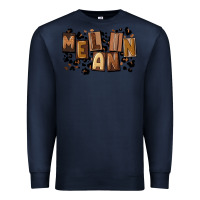 Navy melanin with leopard Premium Sweatshirt - CowGirlArtShop