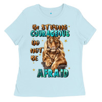 Baby Blue be strong and courageous Ladies Tee - JahusDesignShop