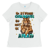 White be strong and courageous Ladies Tee - JahusDesignShop