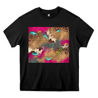 Black pink glitter leopard sunflower gemstone Heavy Core Tee - JahusDesignShop