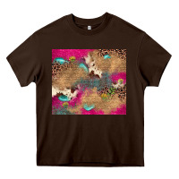 Chocolate Brown pink glitter leopard sunflower gemstone Heavy Core Tee - JahusDesignShop