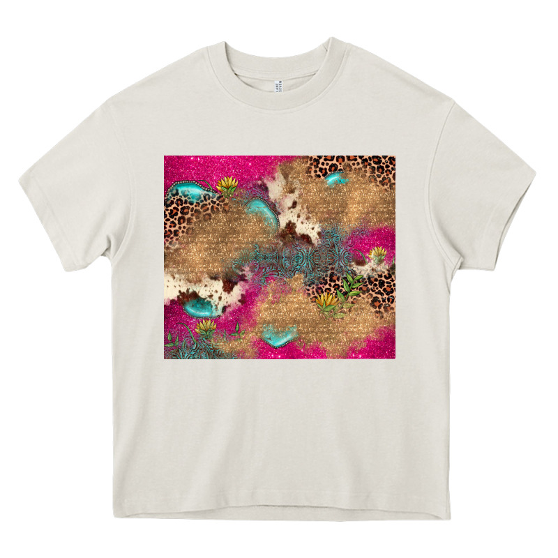 Pink Glitter Leopard Sunflower Gemstone Heavy Core Tee by JahusDesignShop | Teevron