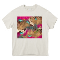 Cream pink glitter leopard sunflower gemstone Heavy Core Tee - JahusDesignShop