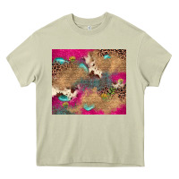 Mossy pink glitter leopard sunflower gemstone Heavy Core Tee - JahusDesignShop