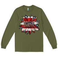 Army Green american mom Long Sleeve Tee - JahusDesignShop