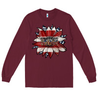Burgundy american mom Long Sleeve Tee - JahusDesignShop
