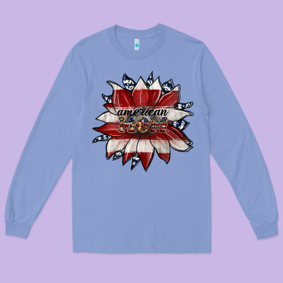 American Mom Long Sleeve Tee Designed By Jahusdesignshop