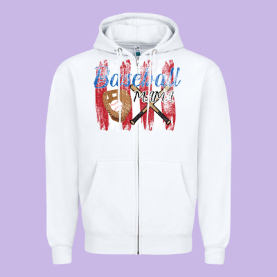 Baseball Mom Zipper Hoodie Designed By Bettercallsaul