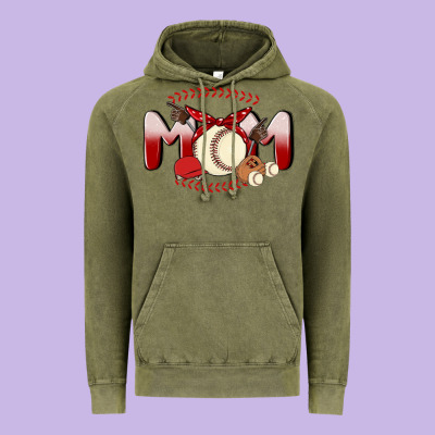 Baseball Mom Vintage Hoodie Designed By Maliassmallbusiness