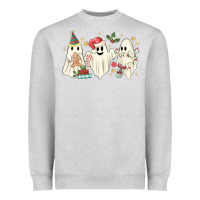 Heather Grey Christmas ghosts Heavyweight Sweatshirt - MaliasSmallBusiness