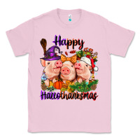 Bubblegum Pink Happy Hallothanksmas Pigs Classic Tee - NancyCooperArtShop