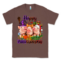 Chestnut Happy Hallothanksmas Pigs Classic Tee - NancyCooperArtShop