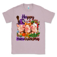Lilac Happy Hallothanksmas Pigs Classic Tee - NancyCooperArtShop