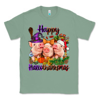 Sage Happy Hallothanksmas Pigs Classic Tee - NancyCooperArtShop