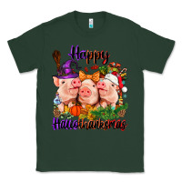 Sports Green Happy Hallothanksmas Pigs Classic Tee - NancyCooperArtShop