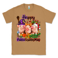 Toasted Coconut Happy Hallothanksmas Pigs Classic Tee - NancyCooperArtShop