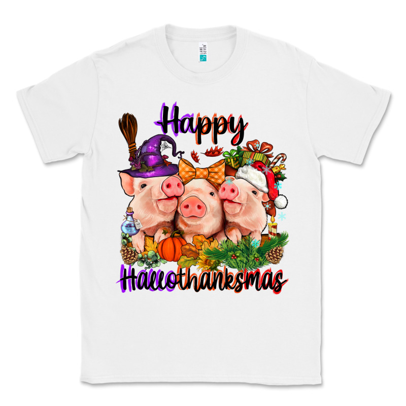 Happy Hallothanksmas Pigs Classic Tee by NancyCooperArtShop | Teevron