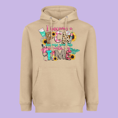 I Became A Cna Because Your Life Is Worth My Time Heavyweight Hoodie Designed By Cowgirlartshop