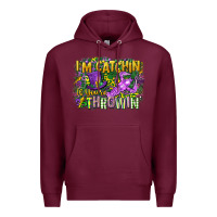 Burgundy im catchin if youre throwin Premium Hoodie - CowGirlArtShop