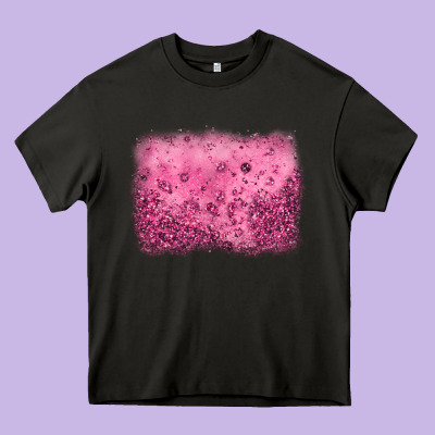 Pink Glitter Background Heavy Core Tee Designed By Jahusdesignshop