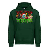 Forest Green Santa's Favorite Teacher Urban Hoodie - FaDigitalArtStudio