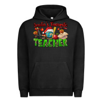 Pigment Black Santa's Favorite Teacher Urban Hoodie - FaDigitalArtStudio