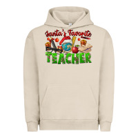Pigment French Oak Santa's Favorite Teacher Urban Hoodie - FaDigitalArtStudio