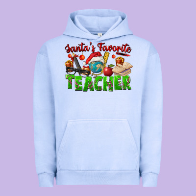 Santa's Favorite Teacher Urban Hoodie Designed By Fadigitalartstudio