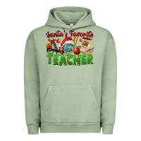 Pigment Oil Green Santa's Favorite Teacher Urban Hoodie - FaDigitalArtStudio