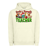 Pigment Pistachio Santa's Favorite Teacher Urban Hoodie - FaDigitalArtStudio
