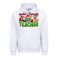 White Santa's Favorite Teacher Urban Hoodie - FaDigitalArtStudio