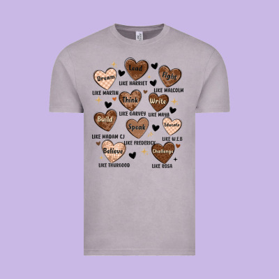 Black History Month Hearts Vintage Tee Designed By Maliassmallbusiness