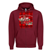 Burgundy Merry Christmas Y'all Truck Zipper Hoodie - Bettercallsaul
