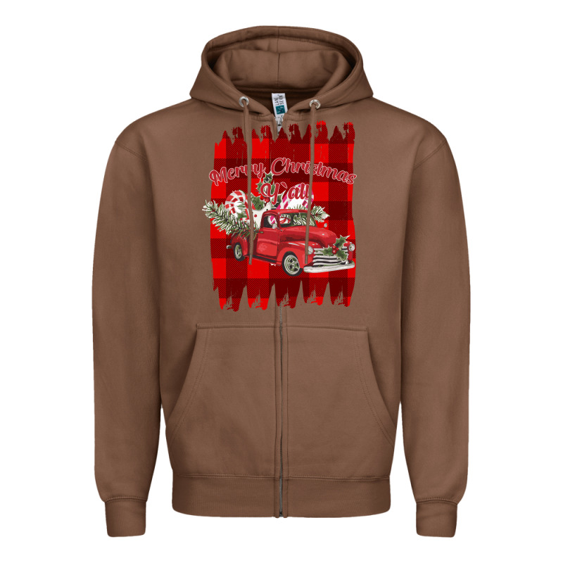 Merry Christmas Y'all Truck Zipper Hoodie by Bettercallsaul | Teevron