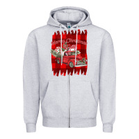 Heather Grey Merry Christmas Y'all Truck Zipper Hoodie - Bettercallsaul