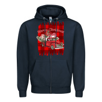 Navy Merry Christmas Y'all Truck Zipper Hoodie - Bettercallsaul